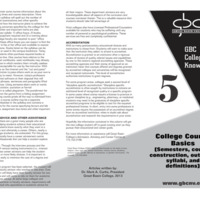 College Course Basics (Semesters, course construction,  outlines, syllabi, and definitions)